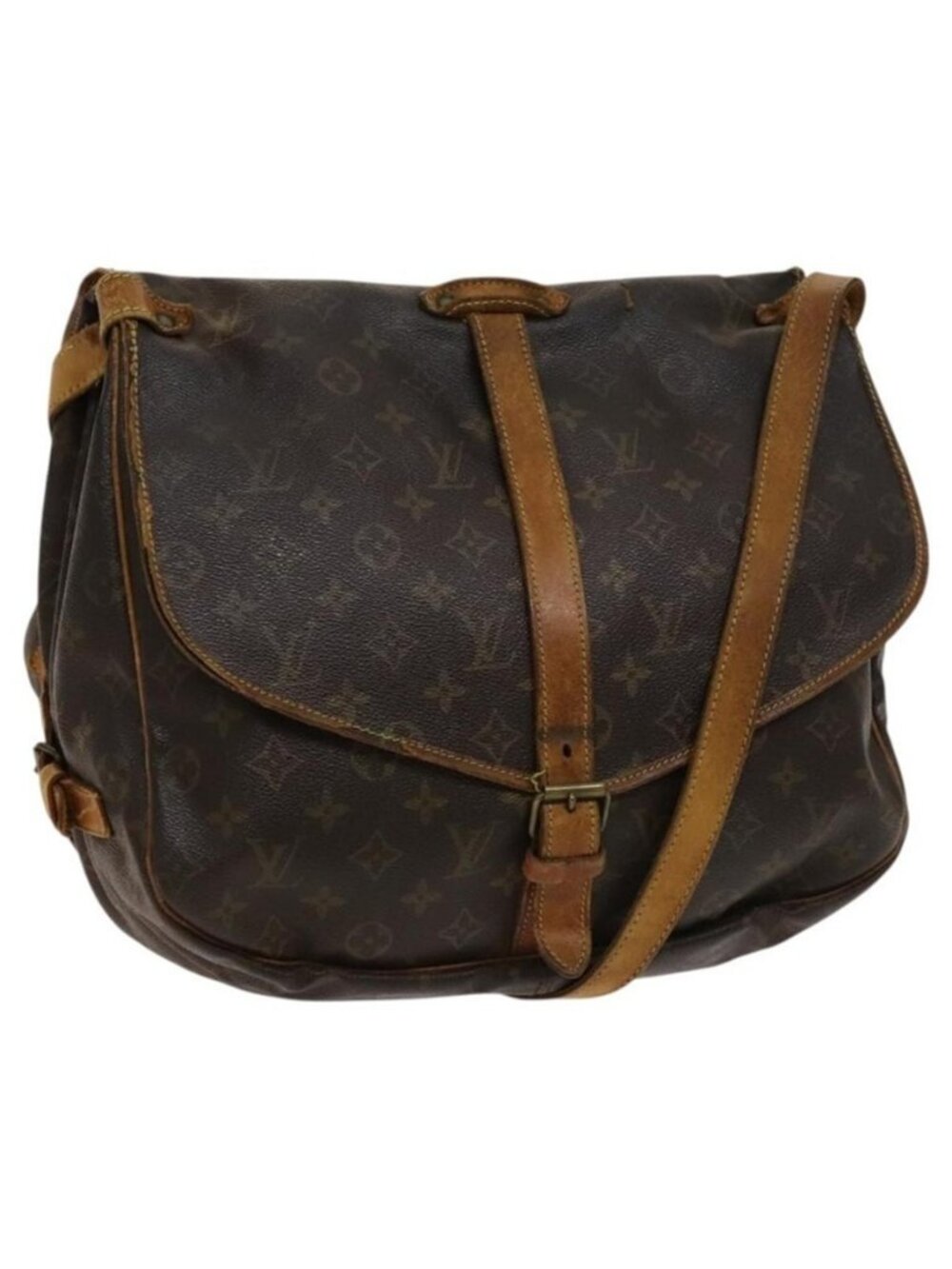 Authentic LOUIS VUITTON Monogram Saumur 35 Shoulder Bag M42254 LV